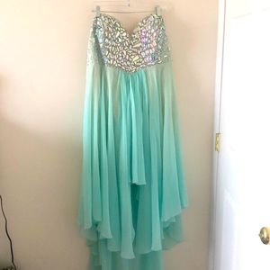 Glam by Terani Coture high low dress